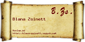 Blana Zsinett névjegykártya